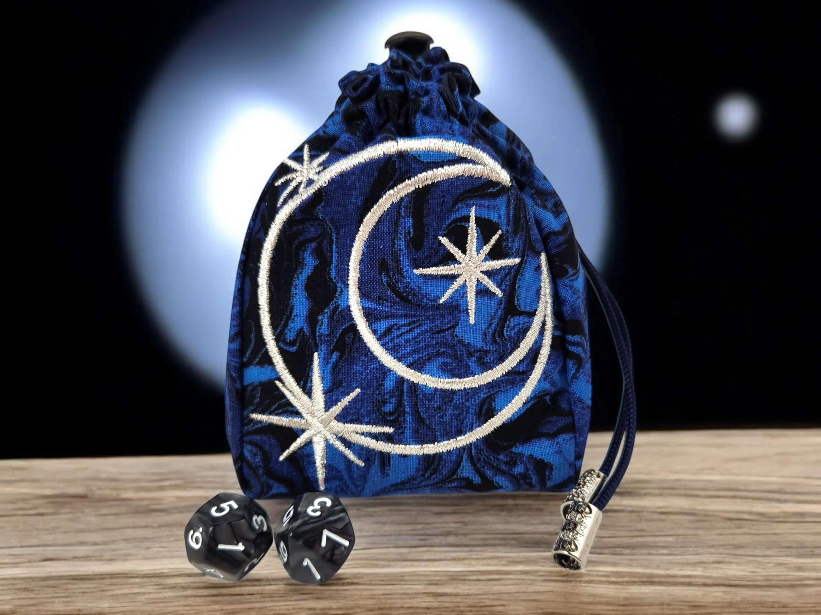 Halfmoon and stars dice bag