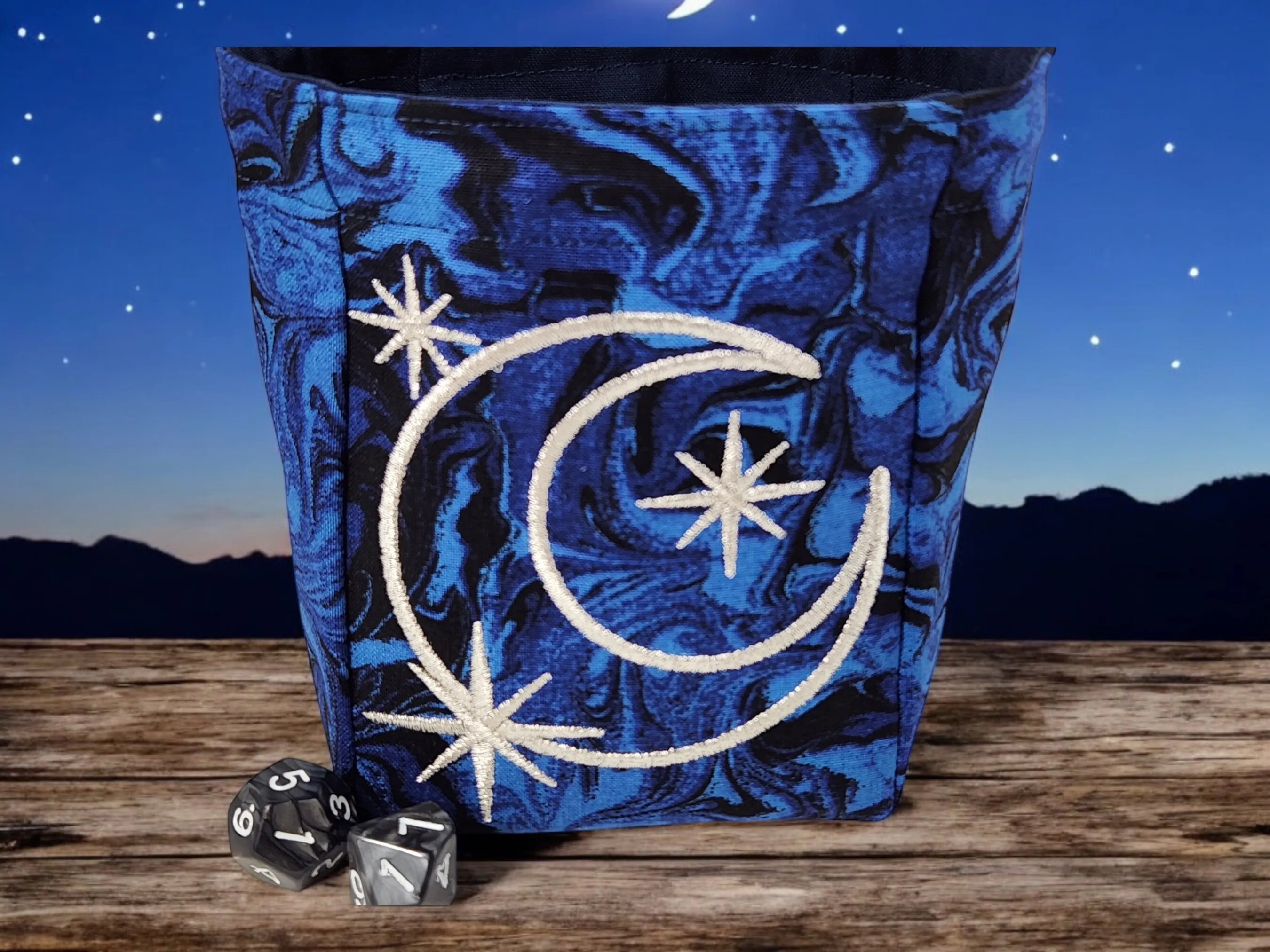 Halfmoon and stars dice bag