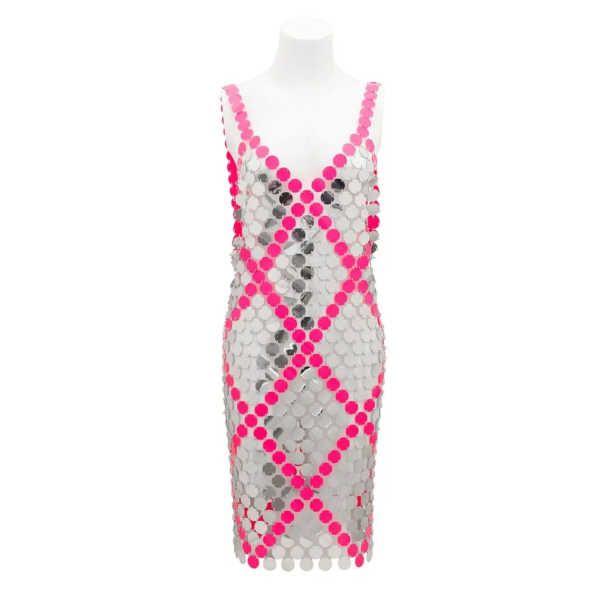 Handmade Two-tone Squamous Sequins Patchwork Rave Party Midi Dress