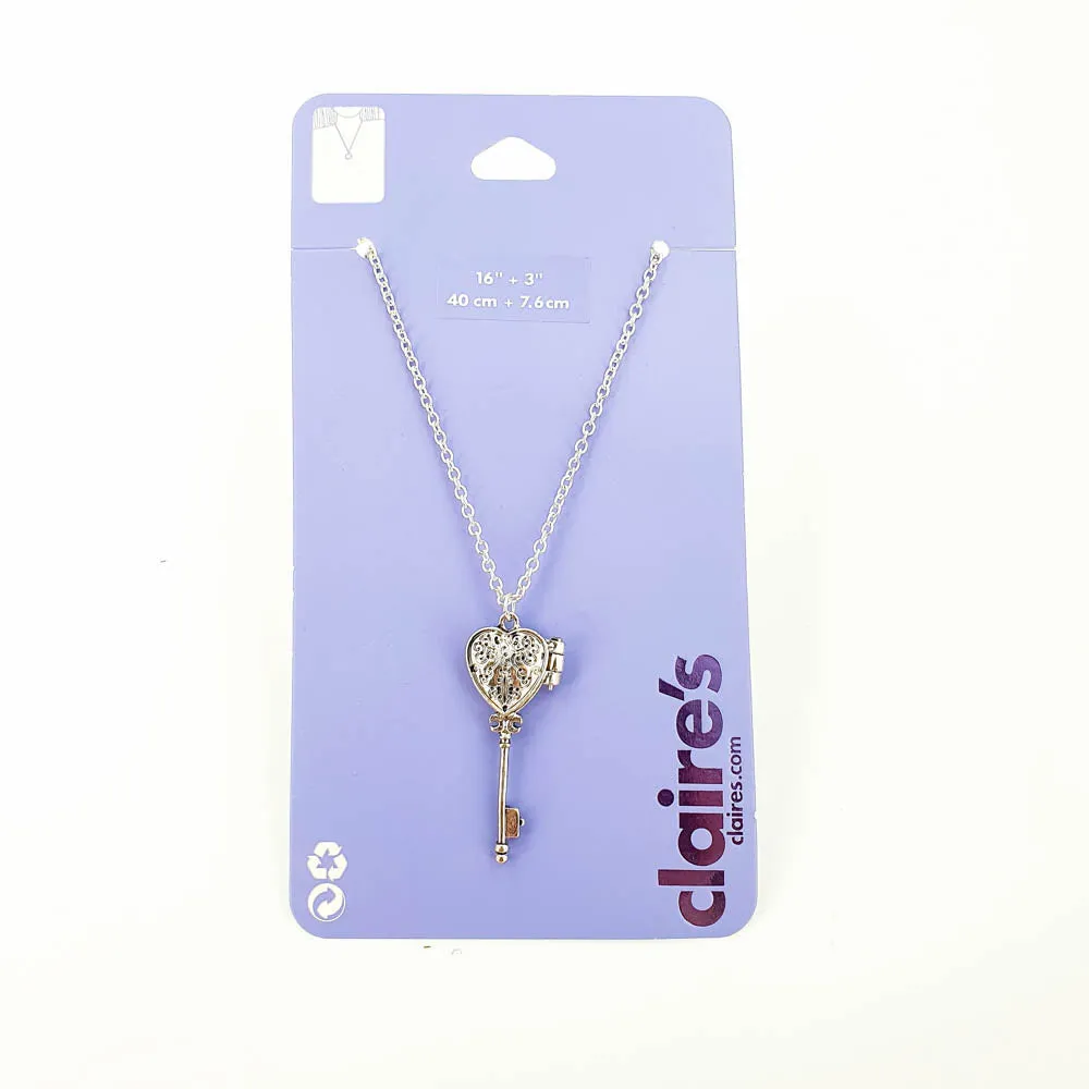 Heart Key Silver Pendant Necklaces
