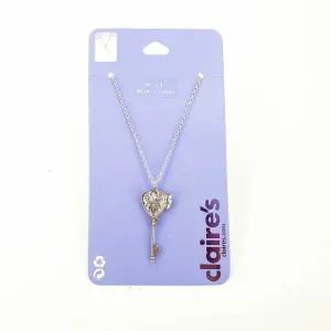 Heart Key Silver Pendant Necklaces