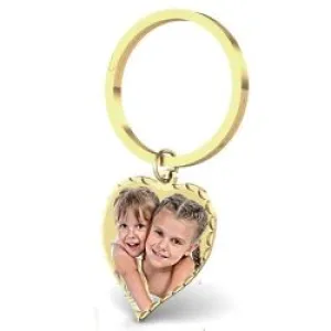 Heart Photo Engraved Key Chain Jewelry