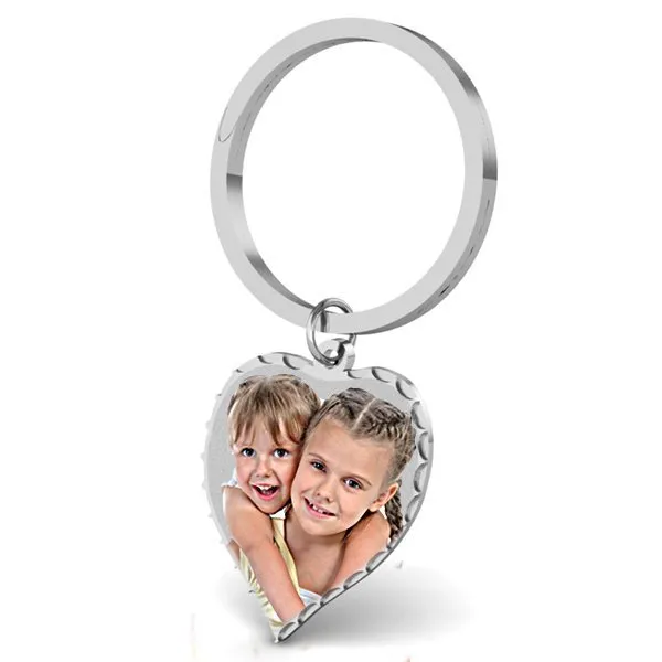 Heart Photo Engraved Key Chain Jewelry