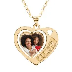 Heart w/ # 1 MOM Etched Jewelry