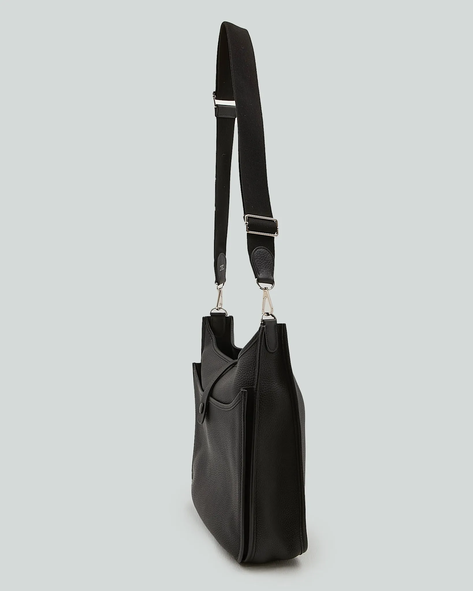 Hermes Black Clemence Palladium Evelyne GM 33 III Bag
