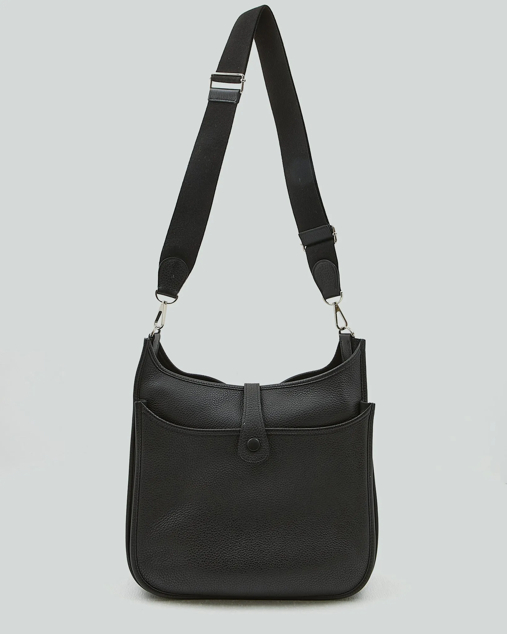 Hermes Black Clemence Palladium Evelyne GM 33 III Bag