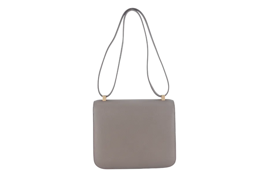 HERMES CONSTANCE 24 GRIS ETAIN EPSOM LEATHER GOLD HARDWARE STAMP D (YEAR 2019) WITH DUST COVER