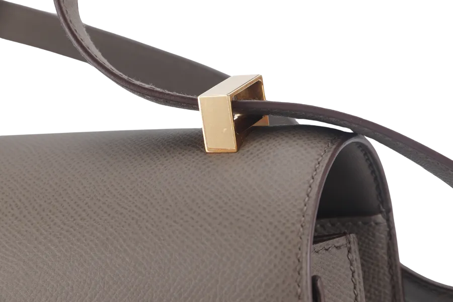 HERMES CONSTANCE 24 GRIS ETAIN EPSOM LEATHER GOLD HARDWARE STAMP D (YEAR 2019) WITH DUST COVER