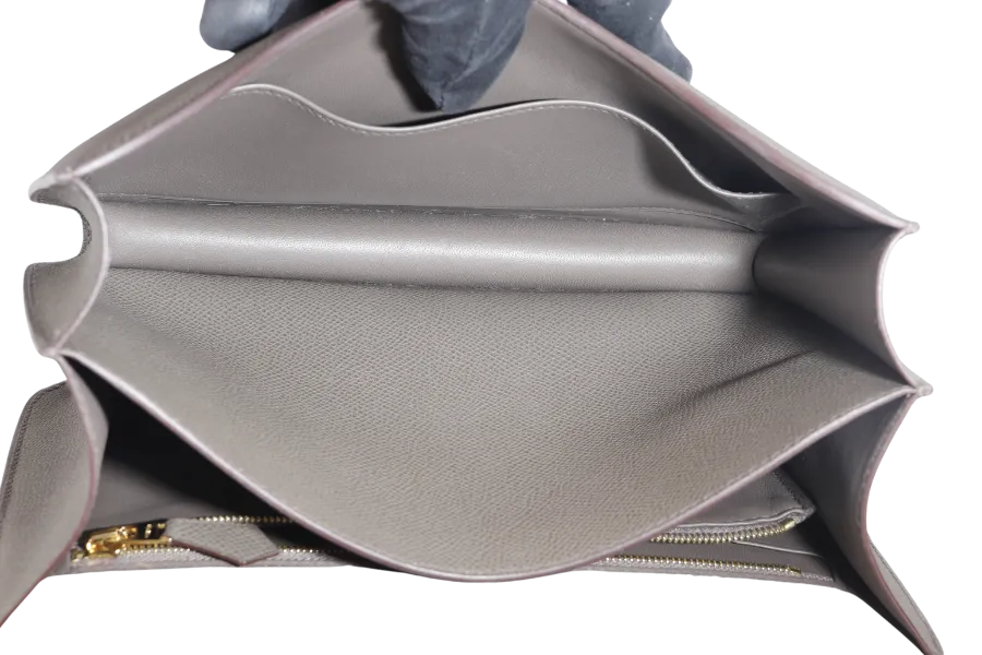 HERMES CONSTANCE 24 GRIS ETAIN EPSOM LEATHER GOLD HARDWARE STAMP D (YEAR 2019) WITH DUST COVER