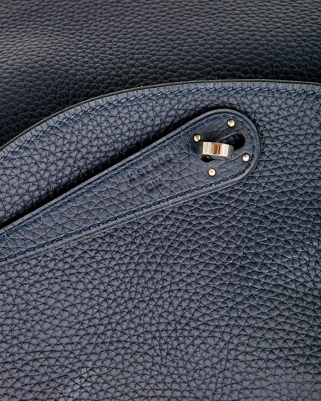 Hermes Navy Clemence Leather Palladium Lindy 30 Bag