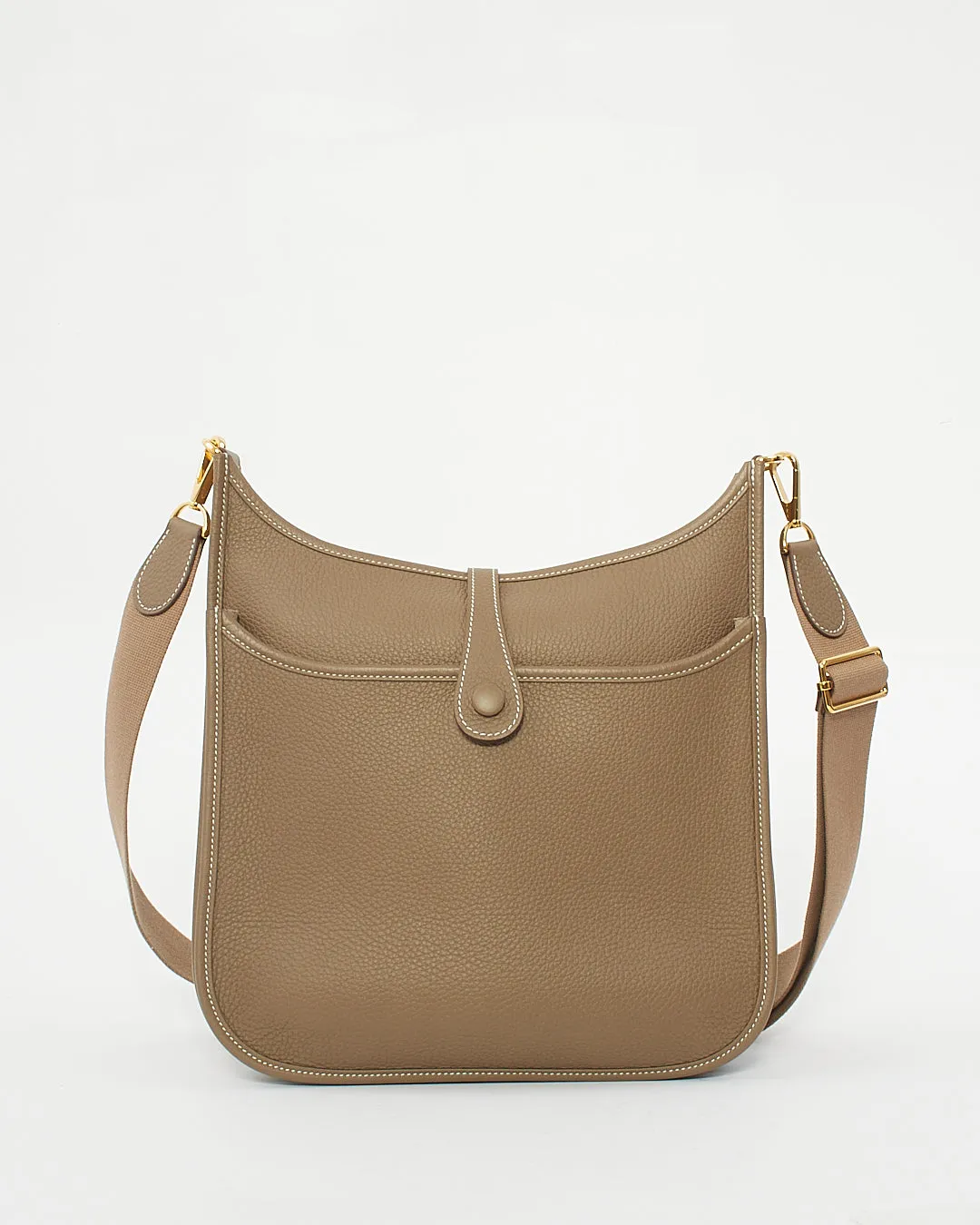 Hermès Etoupe Clémence Leather Evelyne III PM Bag