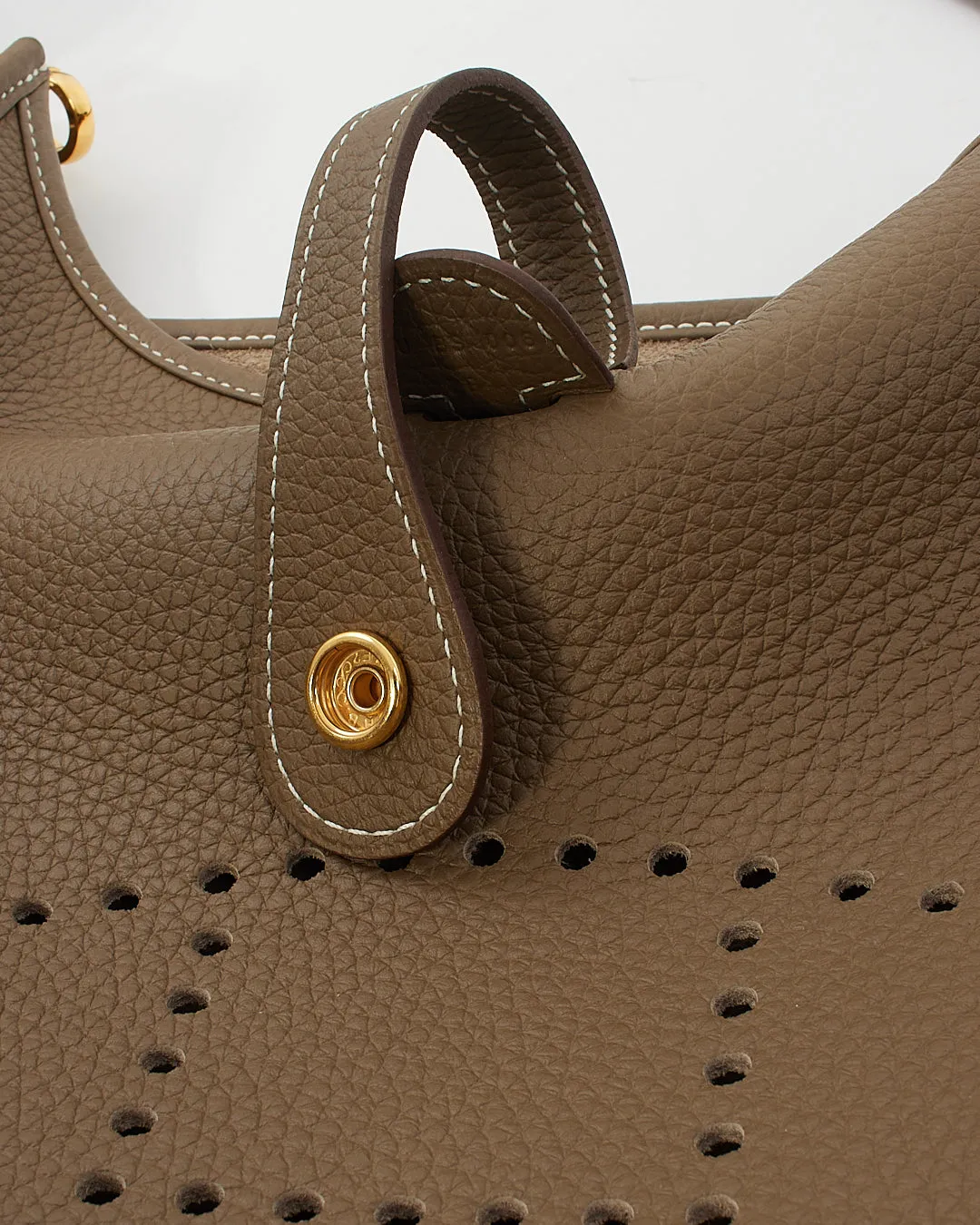 Hermès Etoupe Clémence Leather Evelyne III PM Bag