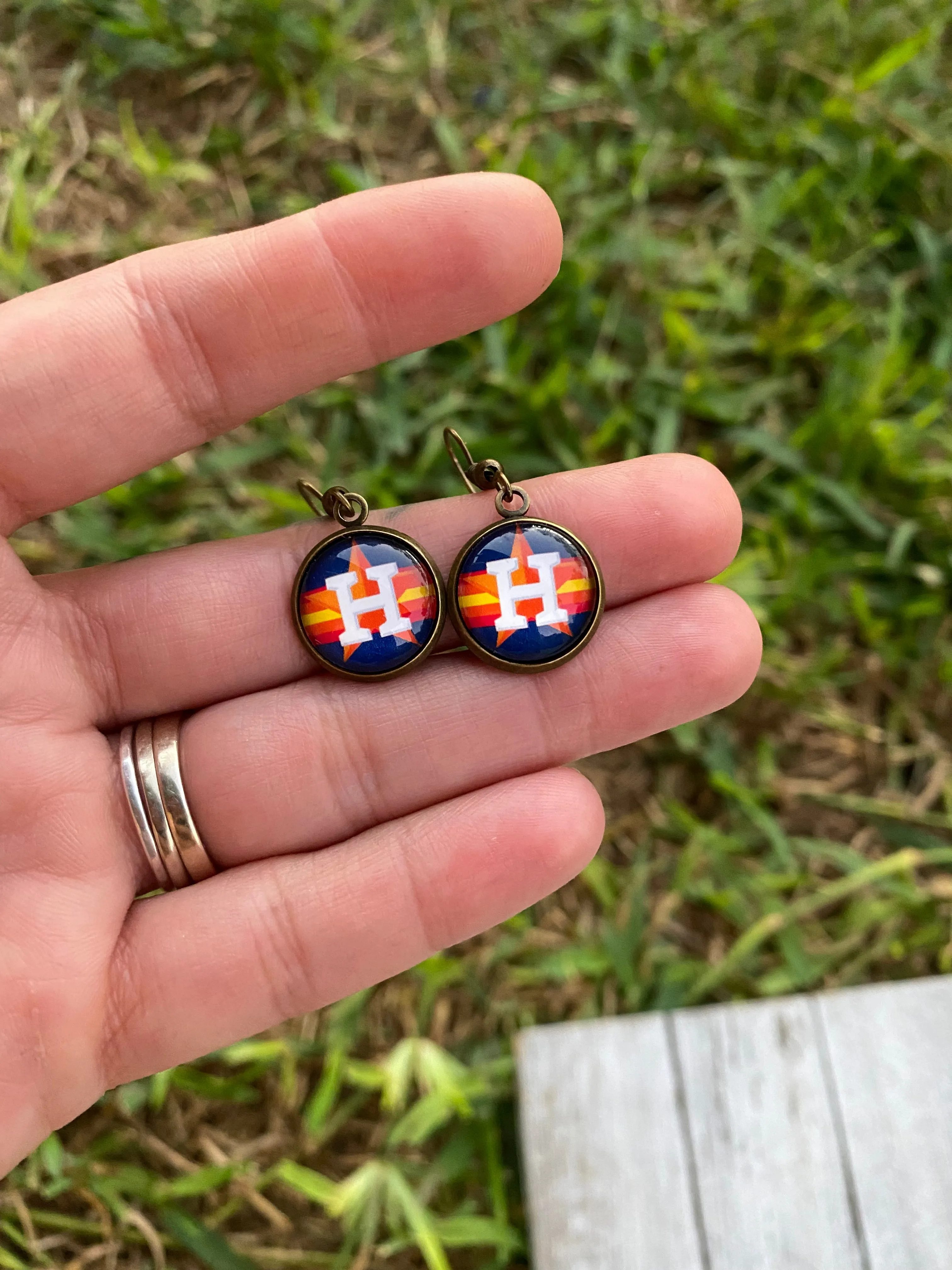 Houston Baseball Fan Dangle Earrings Gift