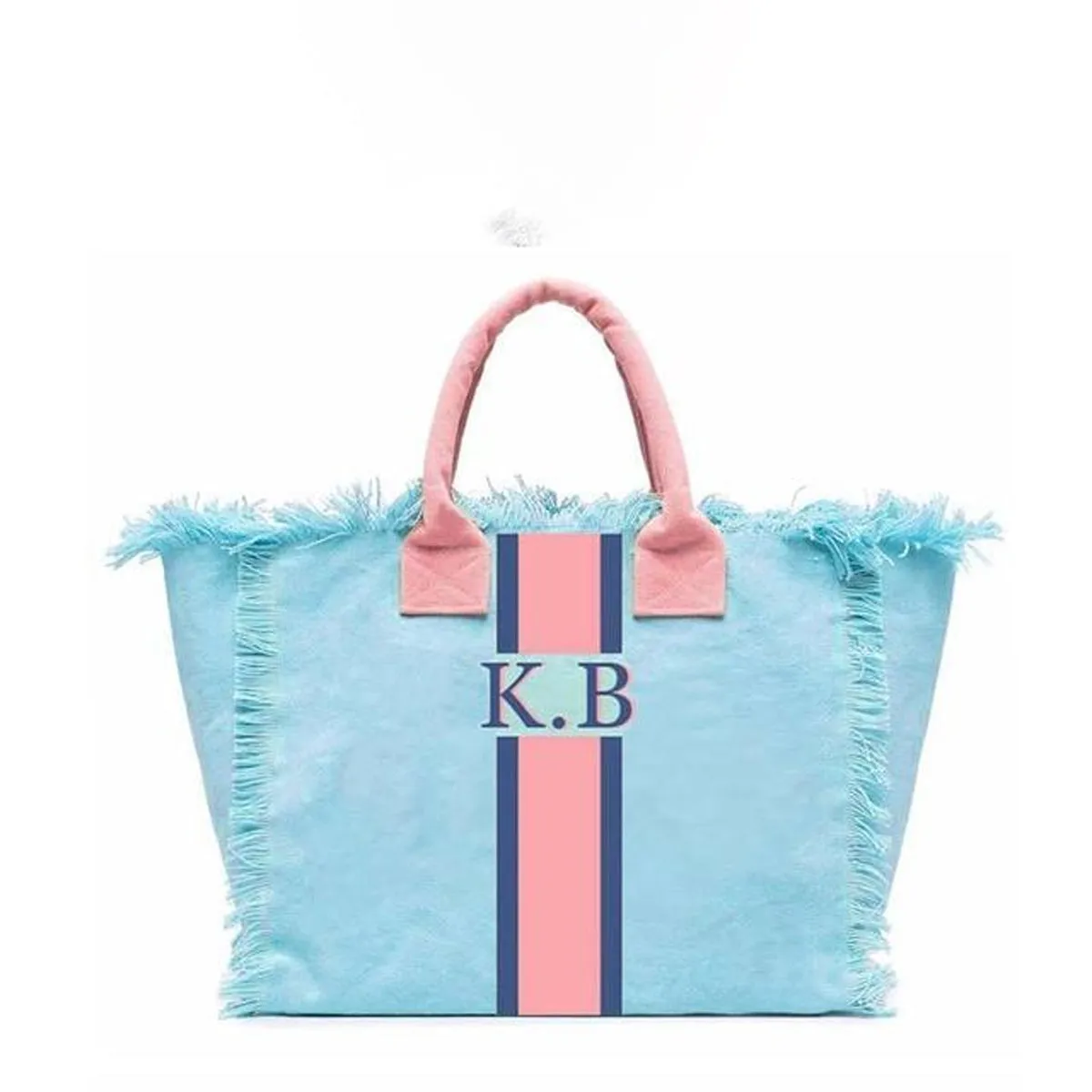 HPSP Handmade Bags, Summer American Style Trends Stripe Printing Women's Tassel HandBag Customizable Letters Canvas Tote Beach Bag Wedding Gift