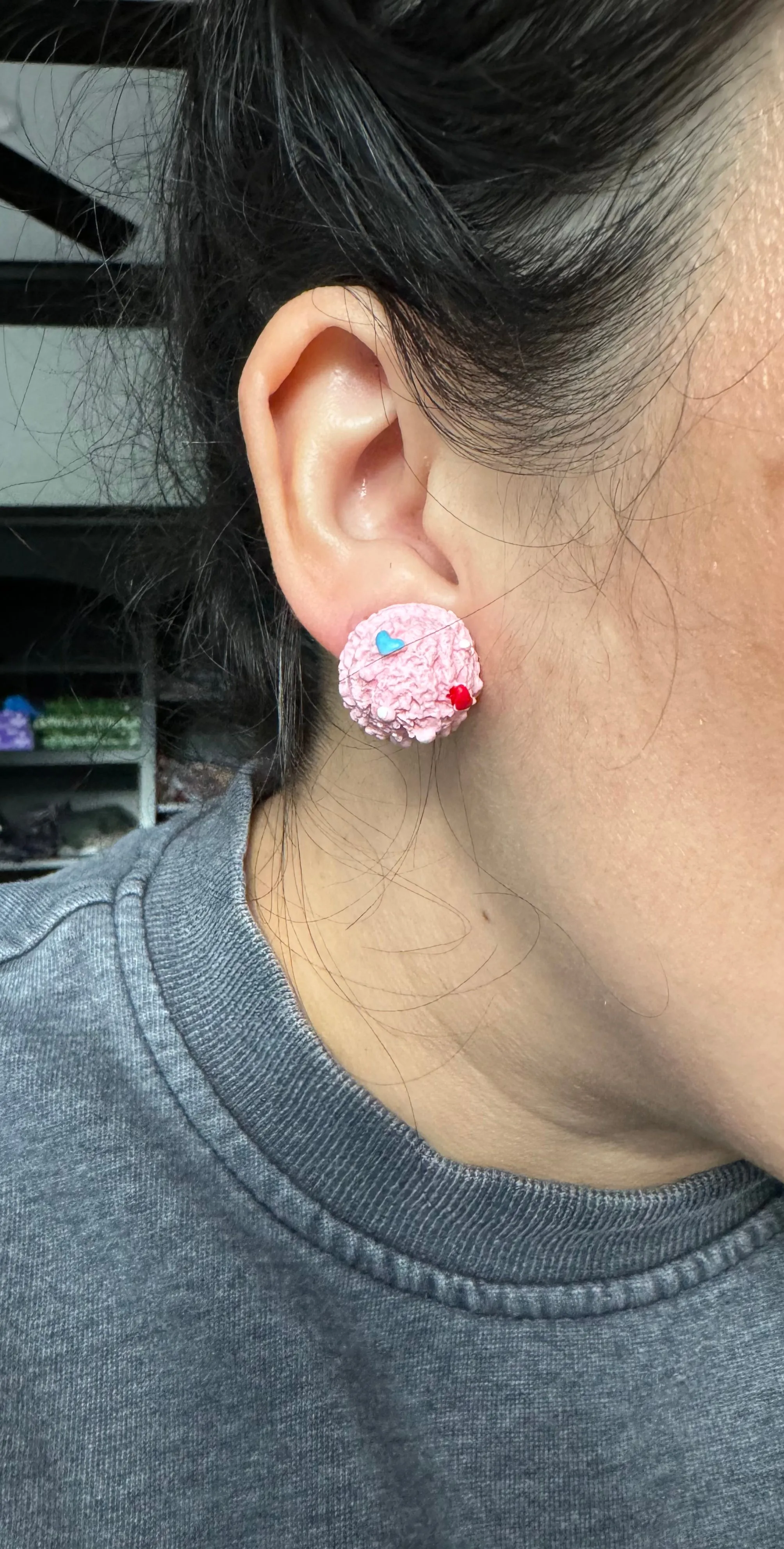 Ice Cream Scoop Dessert Stud Post Earrings