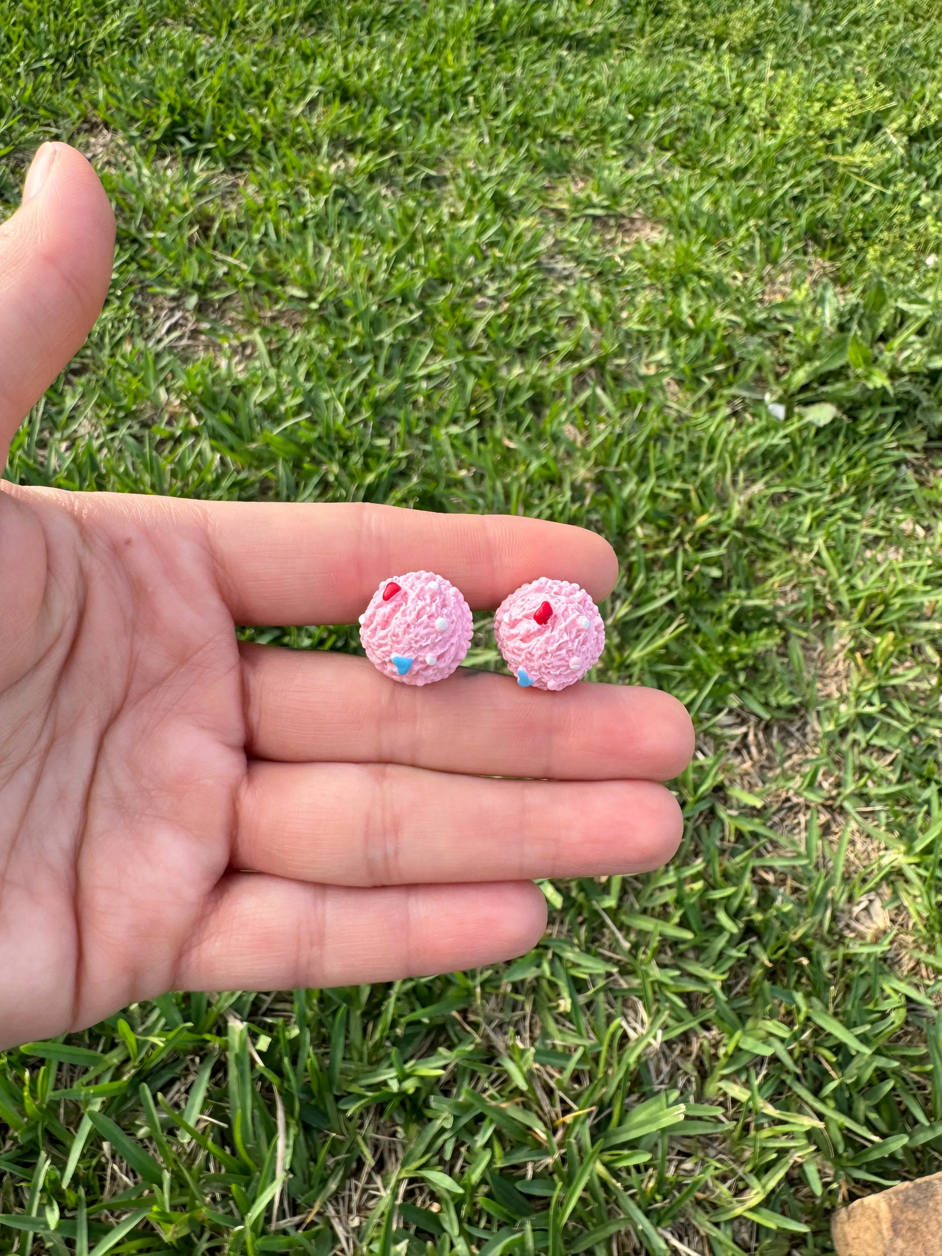 Ice Cream Scoop Dessert Stud Post Earrings