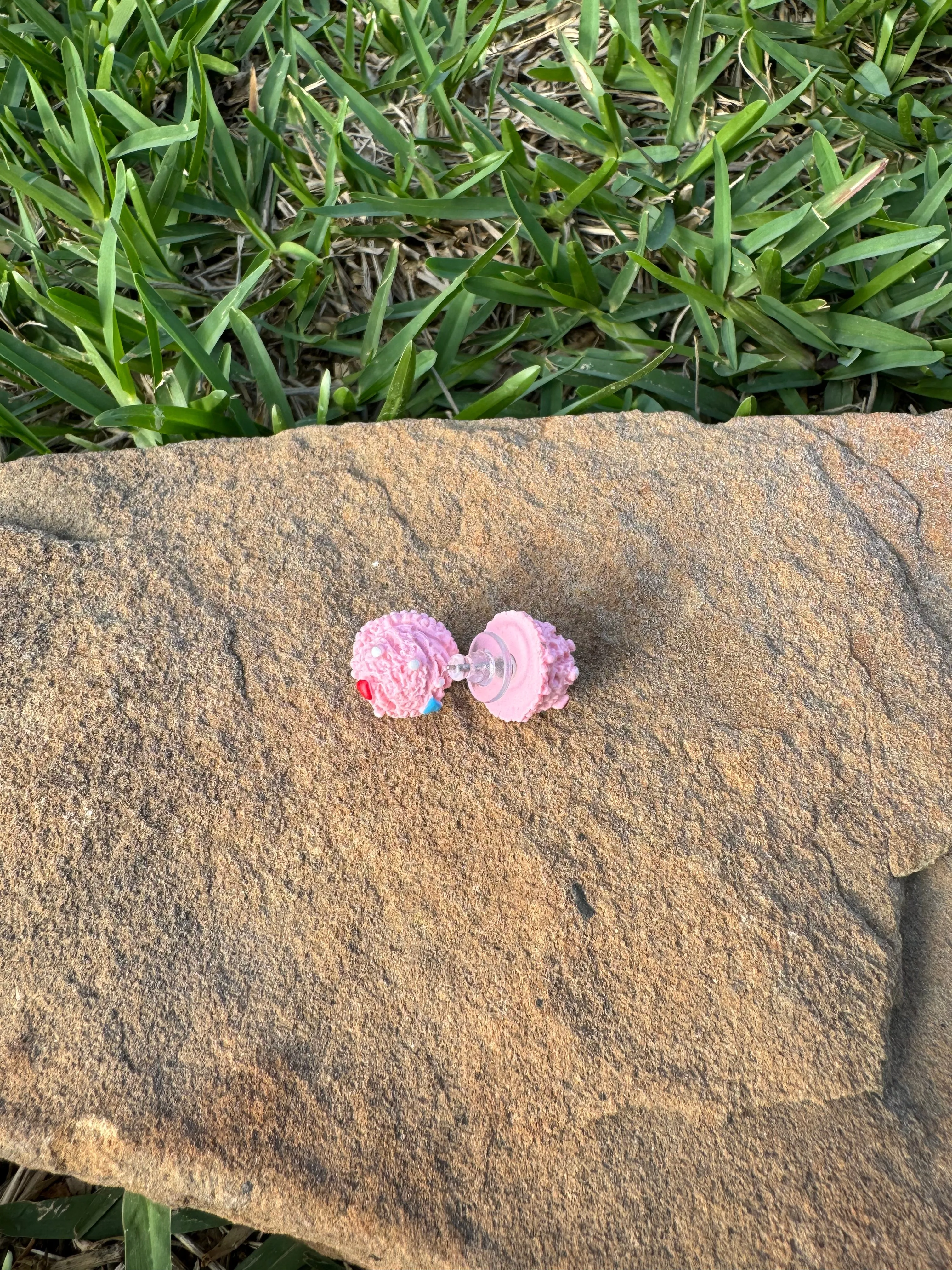 Ice Cream Scoop Dessert Stud Post Earrings