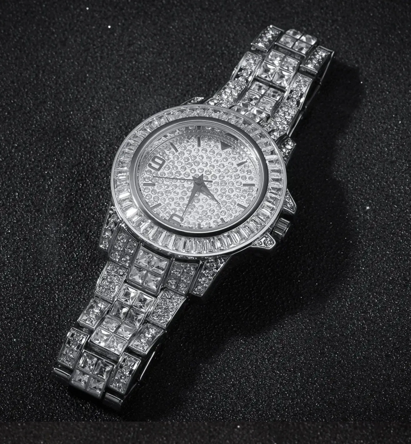Iced Out Watch | Iced Watch | Mens Iced Out Watch | Hip Hop Watch | Baguette Watch | Diamond Watches | Buss Down Watch | Iced Out Jewelry
