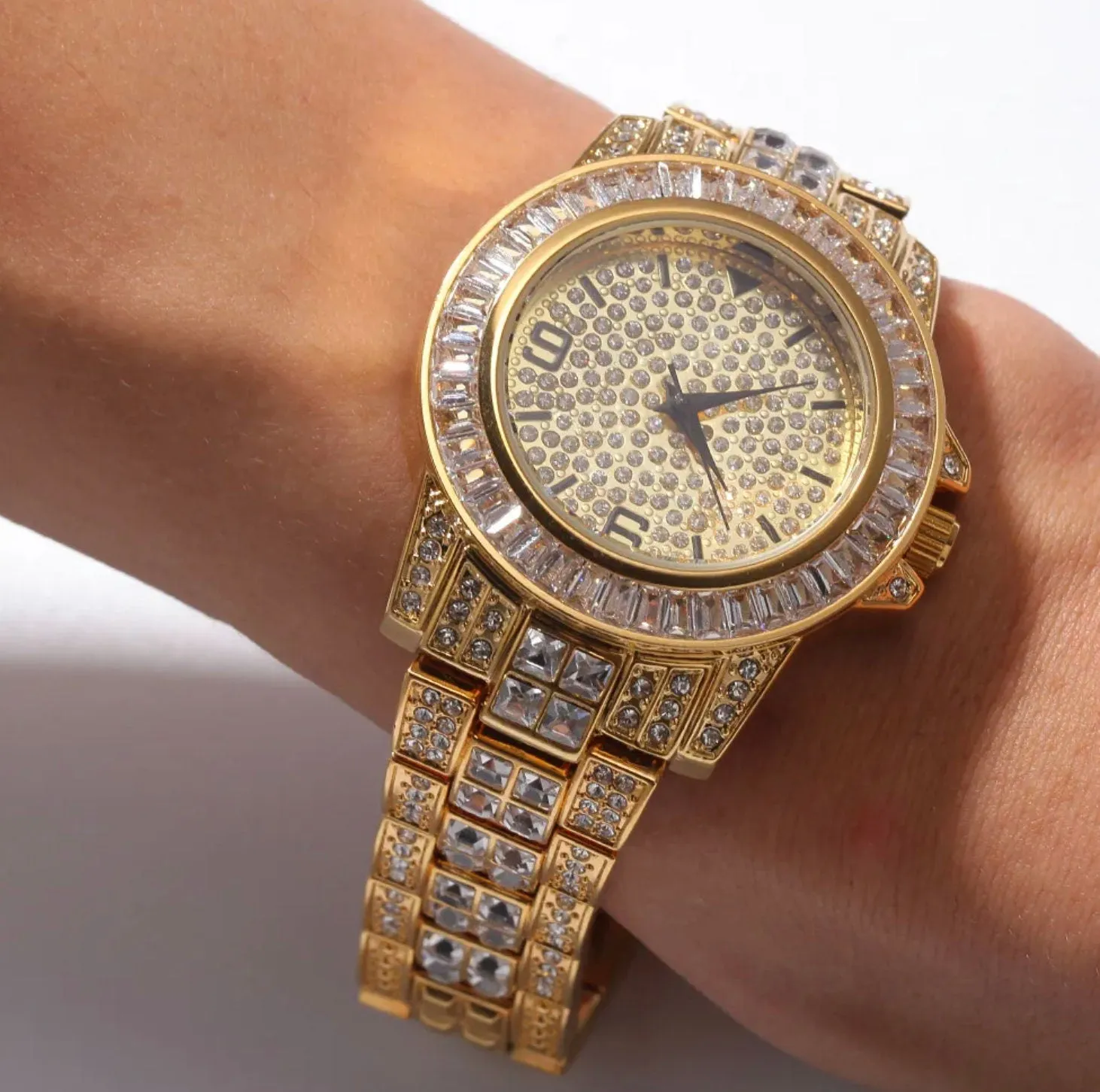 Iced Out Watch | Iced Watch | Mens Iced Out Watch | Hip Hop Watch | Baguette Watch | Diamond Watches | Buss Down Watch | Iced Out Jewelry
