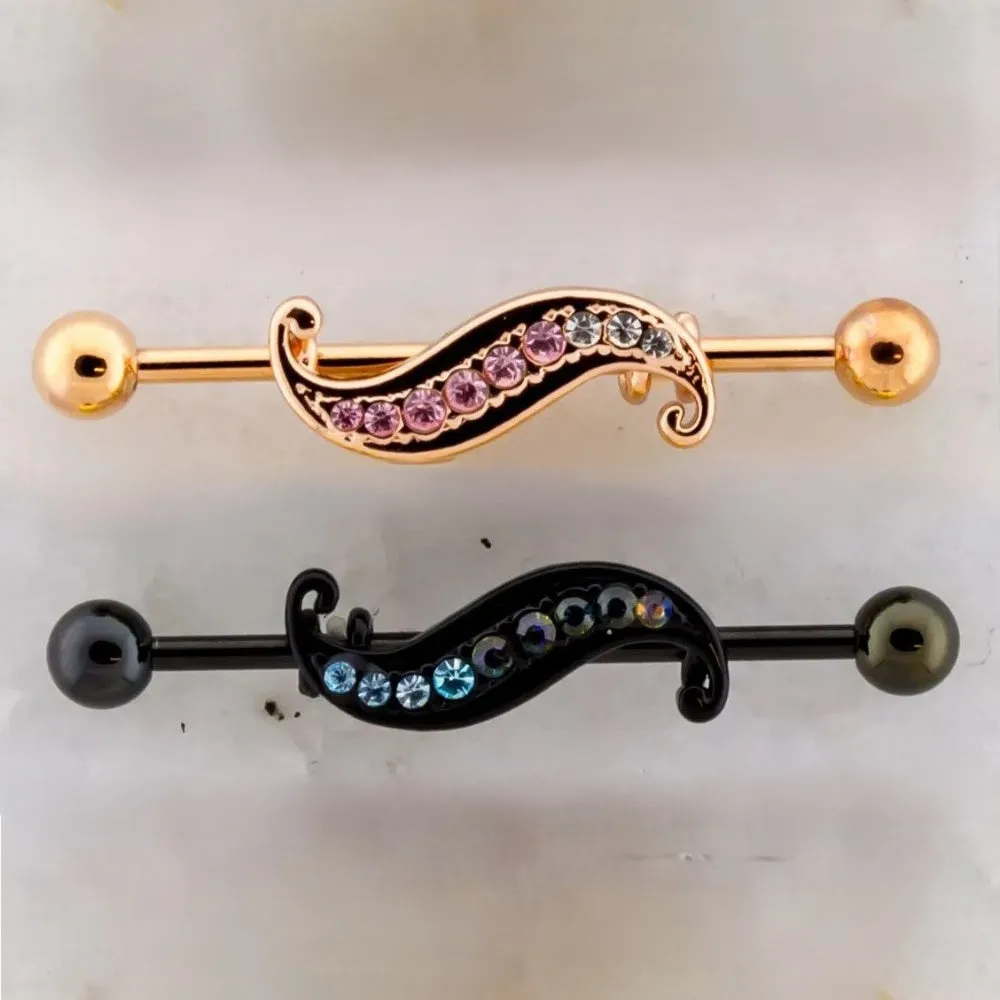 Industrial Barbell Filigree Swirl