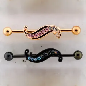 Industrial Barbell Filigree Swirl