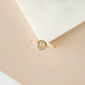 Initial Disc Ring Personalized Jewelry for Mother