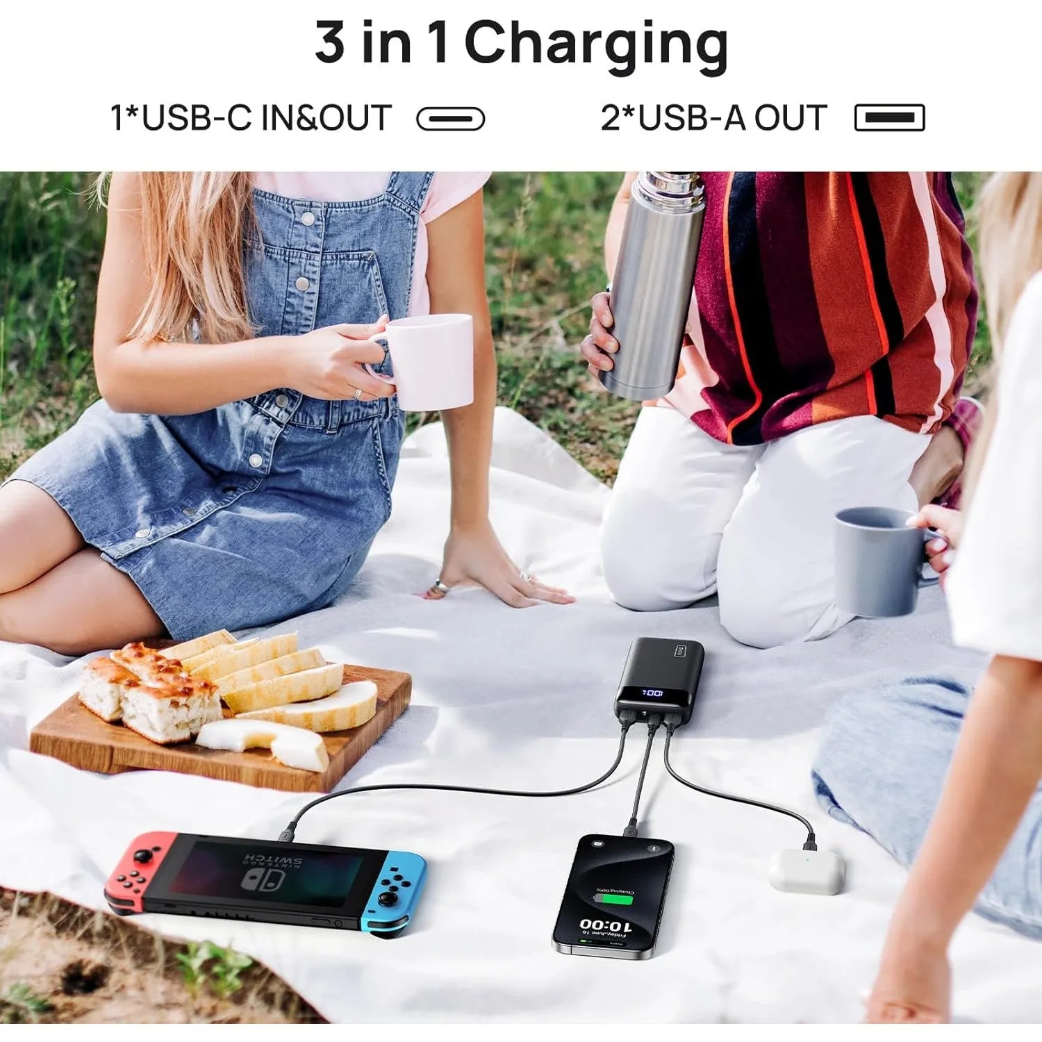 INIU Power Bank, 20000mAh Fast Charging Portable Charger, 22.5W Powerbank with USB C Input & Output, Battery Pack PD3.0 QC4.0 Compatible with iPhone 16 15 14 13 12 11 Pro Max Samsung S22 S21 S20 iPad
