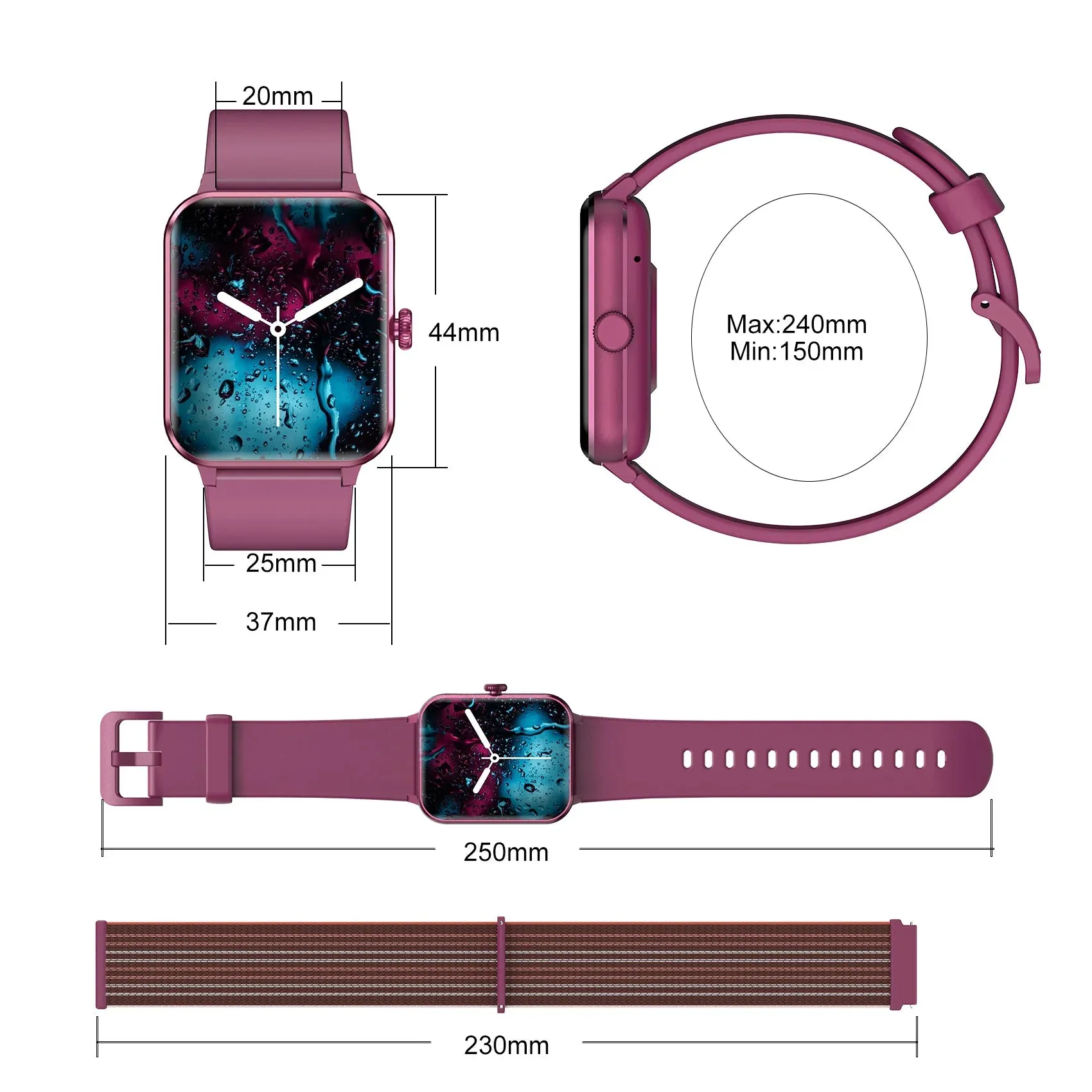 IOWODO 1.85” Full Touch HD Smartwatch Smart Watch Bluetooth Calling 100  Sport Fitness Tracking Watch with Voice Assistant