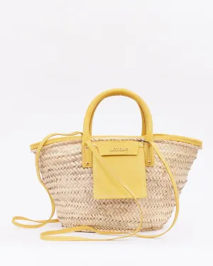 Jacquemus Beige & Yellow Le Raphia 'Le Panier Soli' Tote