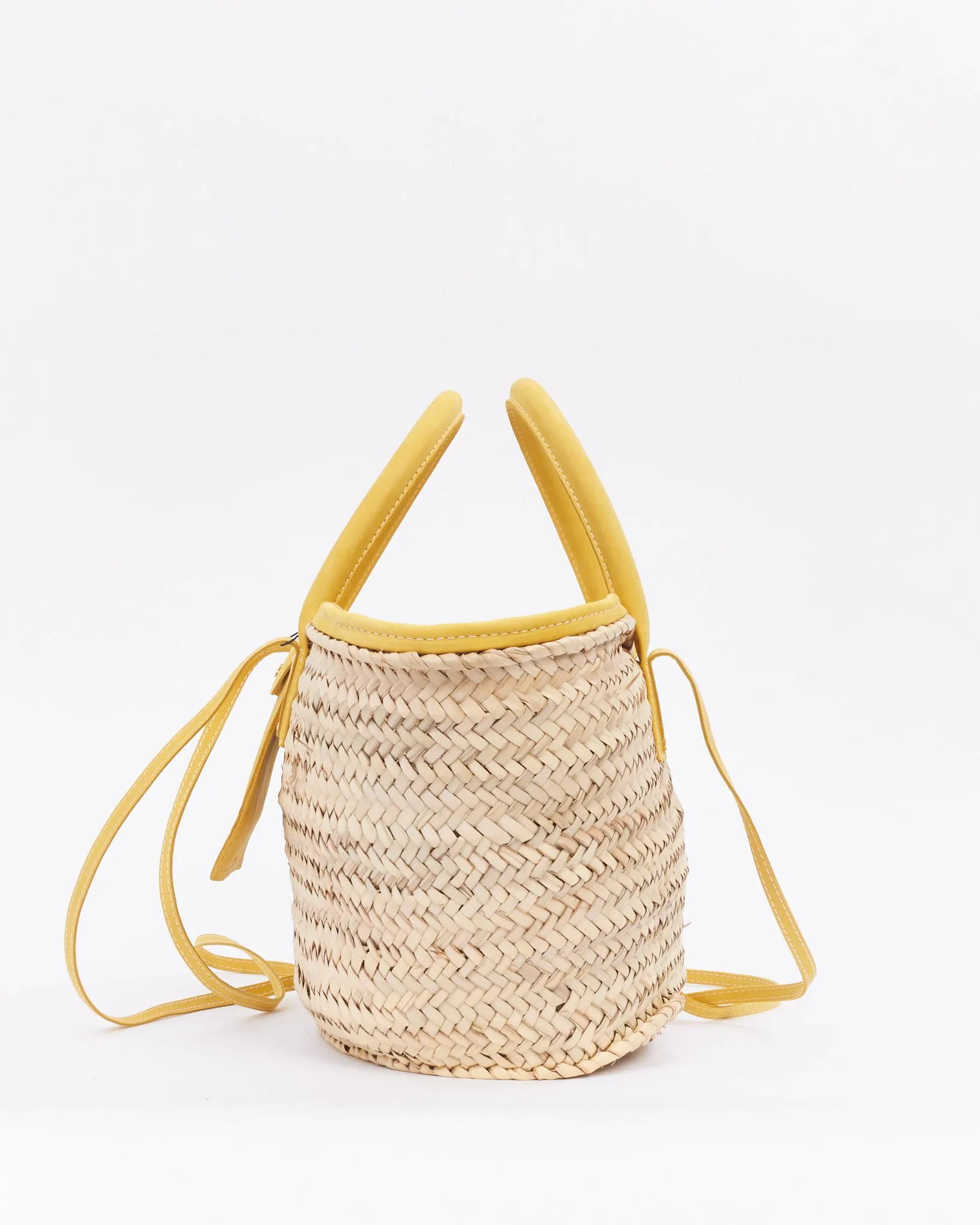 Jacquemus Beige & Yellow Le Raphia 'Le Panier Soli' Tote