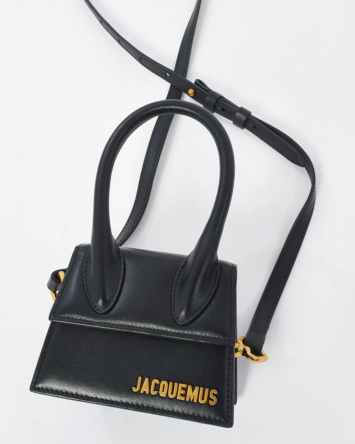 Jacquemus Black Leather Mini  'Le Chiquito' Bag