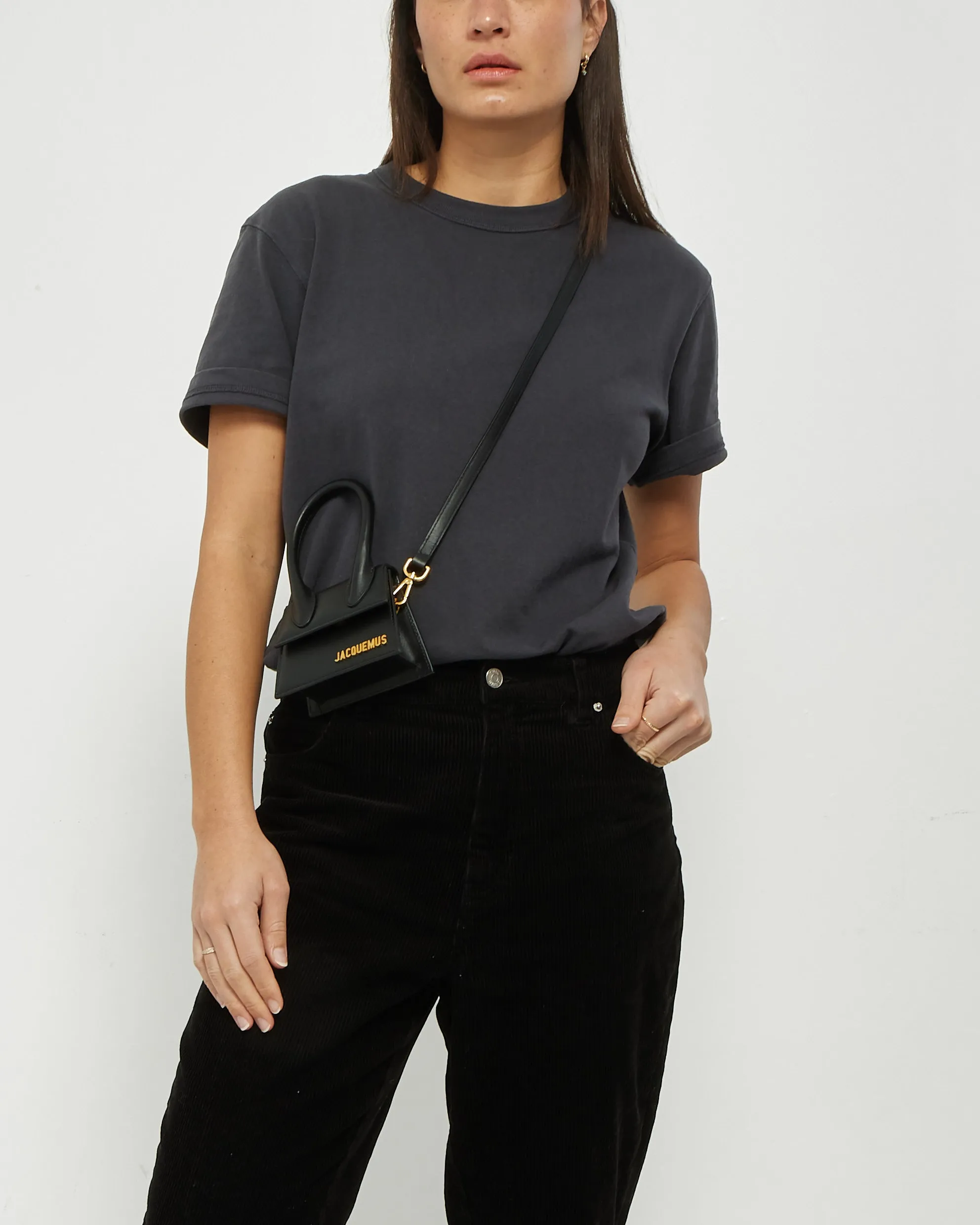 Jacquemus Black Leather Mini  'Le Chiquito' Bag