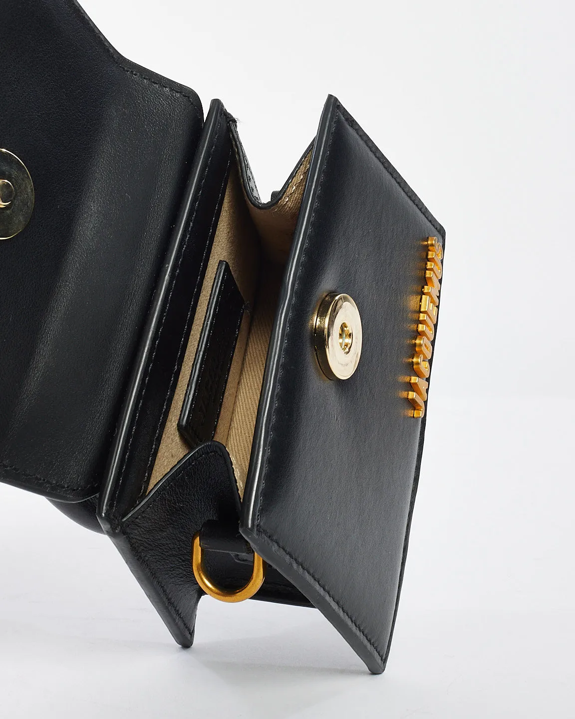 Jacquemus Black Leather Mini  'Le Chiquito' Bag