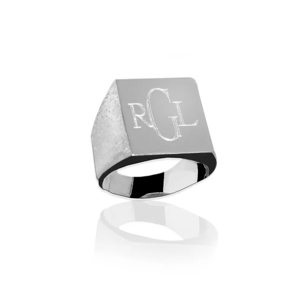 Jane Basch Designs Large Rectangle Ring - FREE Engraving