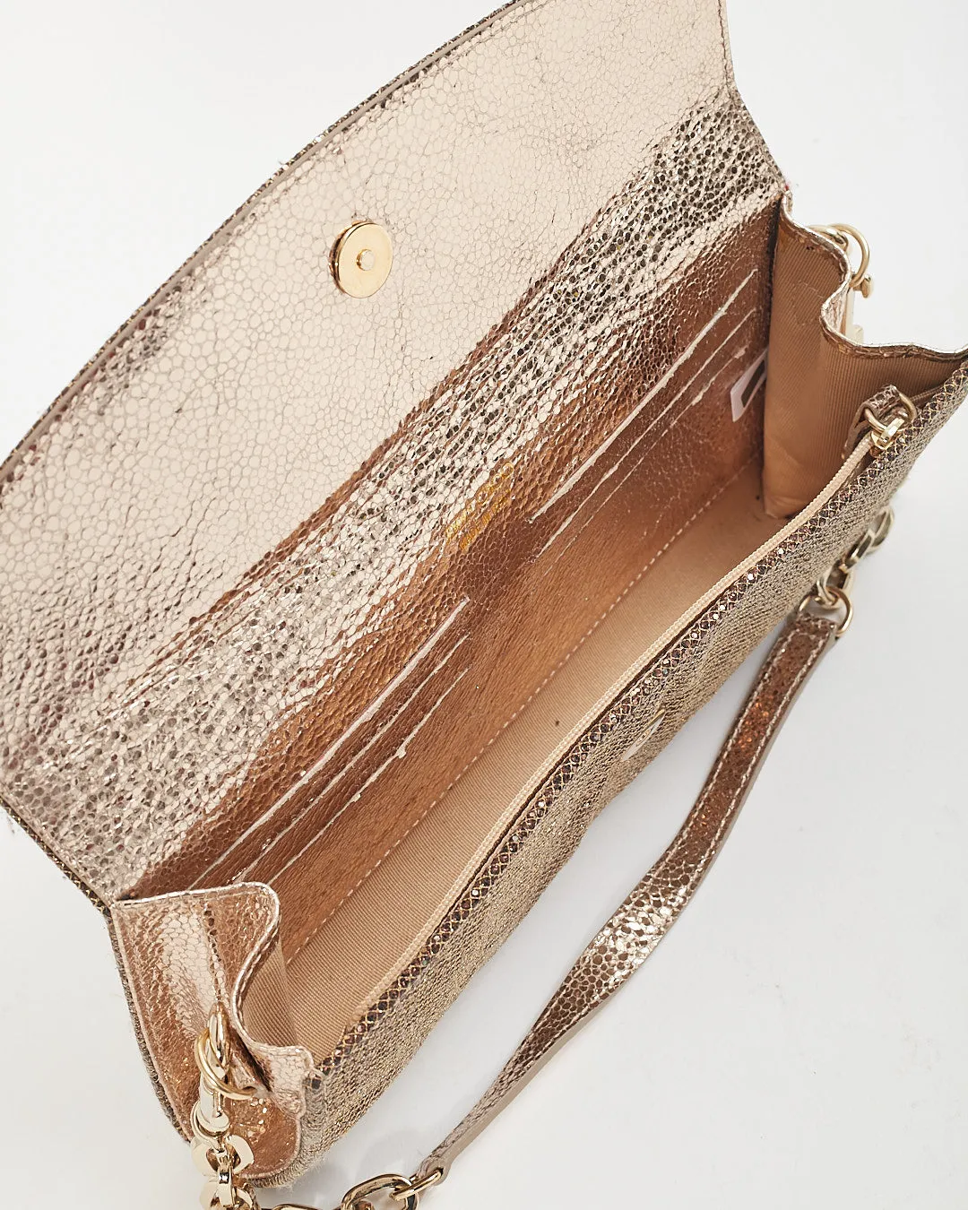 Jimmy Choo Metallic Gold Chain Shoulder Bag