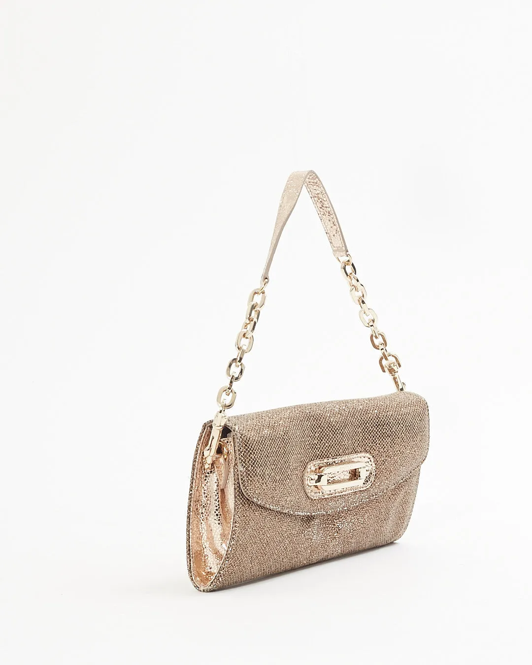 Jimmy Choo Metallic Gold Chain Shoulder Bag
