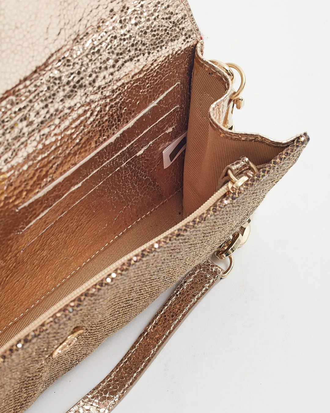 Jimmy Choo Metallic Gold Chain Shoulder Bag