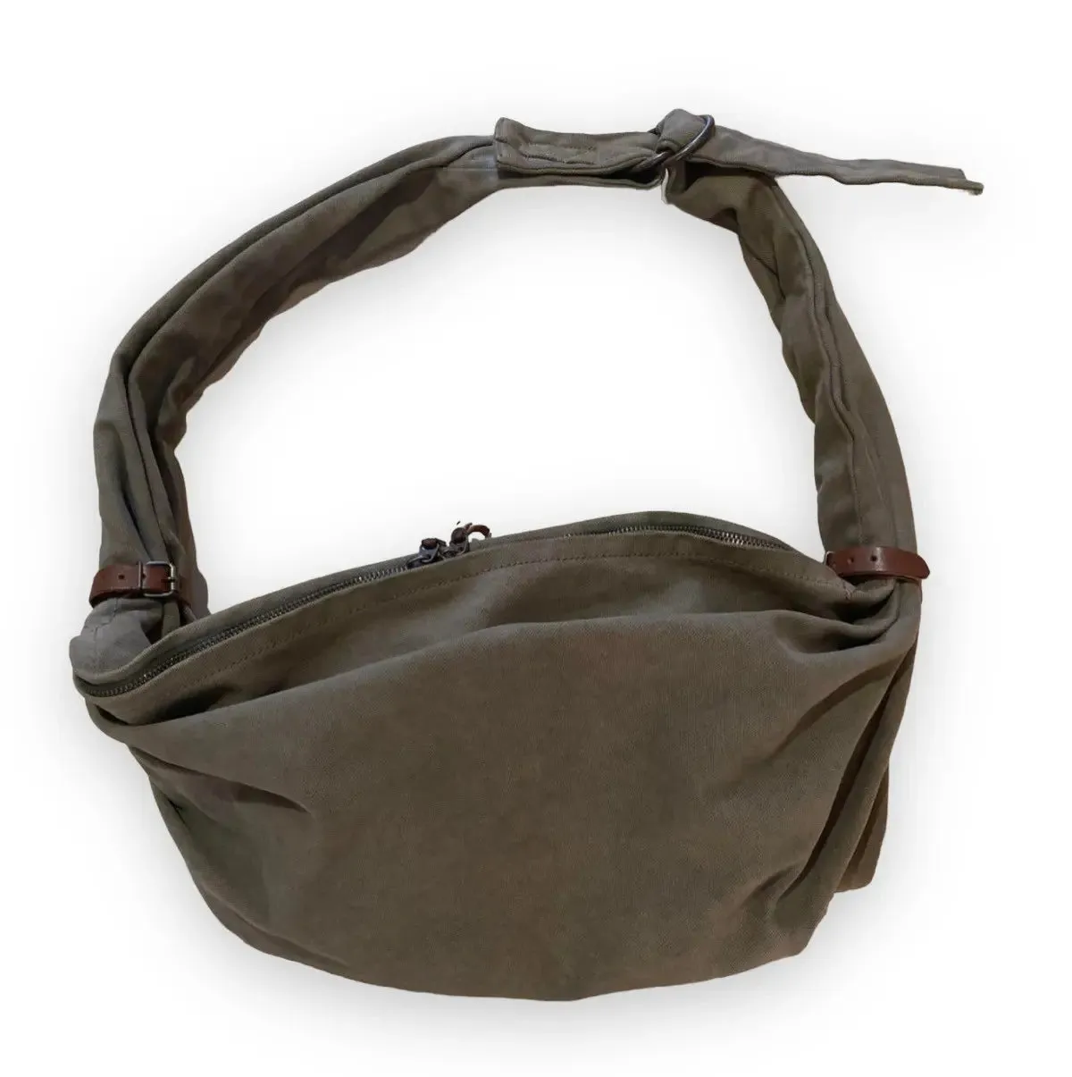 KAPITAL #6 COTTON CANVAS BIG SNUFKIN BAG OLIVE