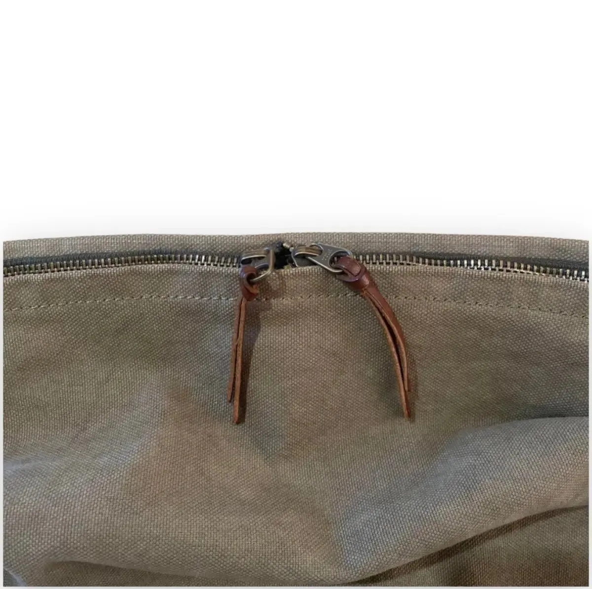 KAPITAL #6 COTTON CANVAS BIG SNUFKIN BAG OLIVE