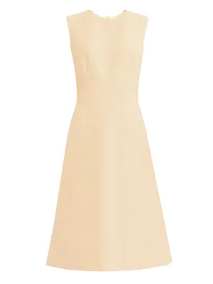 Kasi A-line Matte Crepe Dress with Jewel Neckline