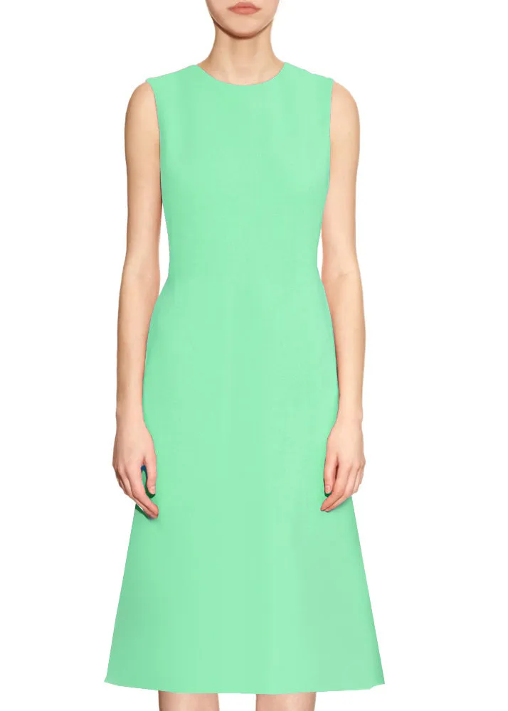 Kasi A-line Matte Crepe Dress with Jewel Neckline