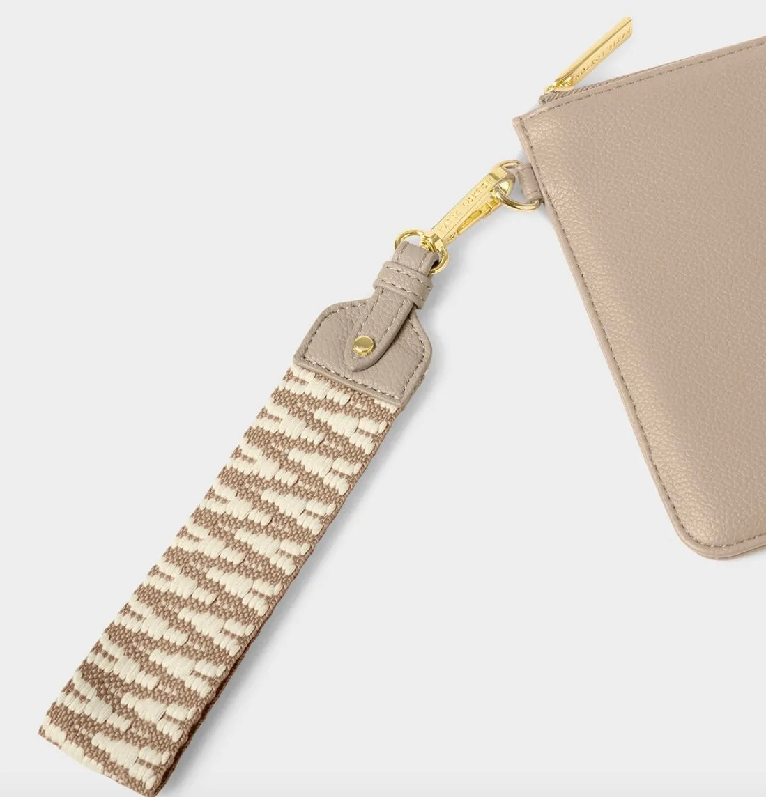 Katie Loxton Zig Zag Canvas Wristlet Strap-Light Taupe