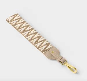 Katie Loxton Zig Zag Canvas Wristlet Strap-Light Taupe