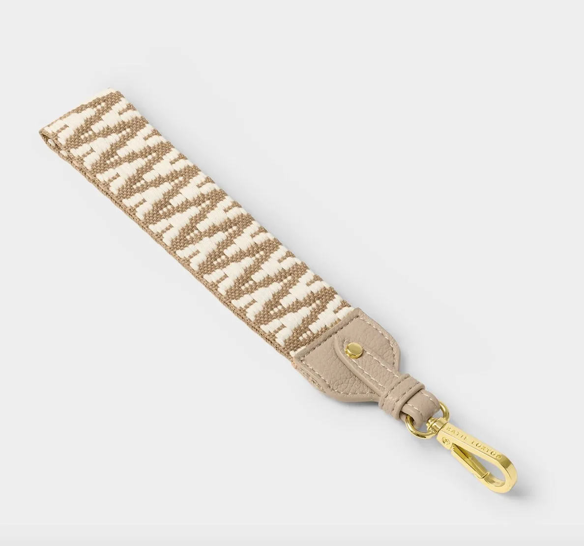 Katie Loxton Zig Zag Canvas Wristlet Strap-Light Taupe