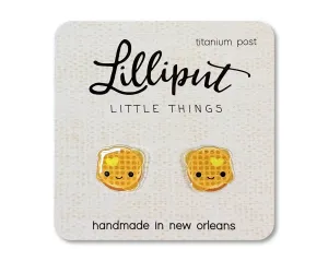 Kawaii Waffle Earrings // Cute Novelty Earrings