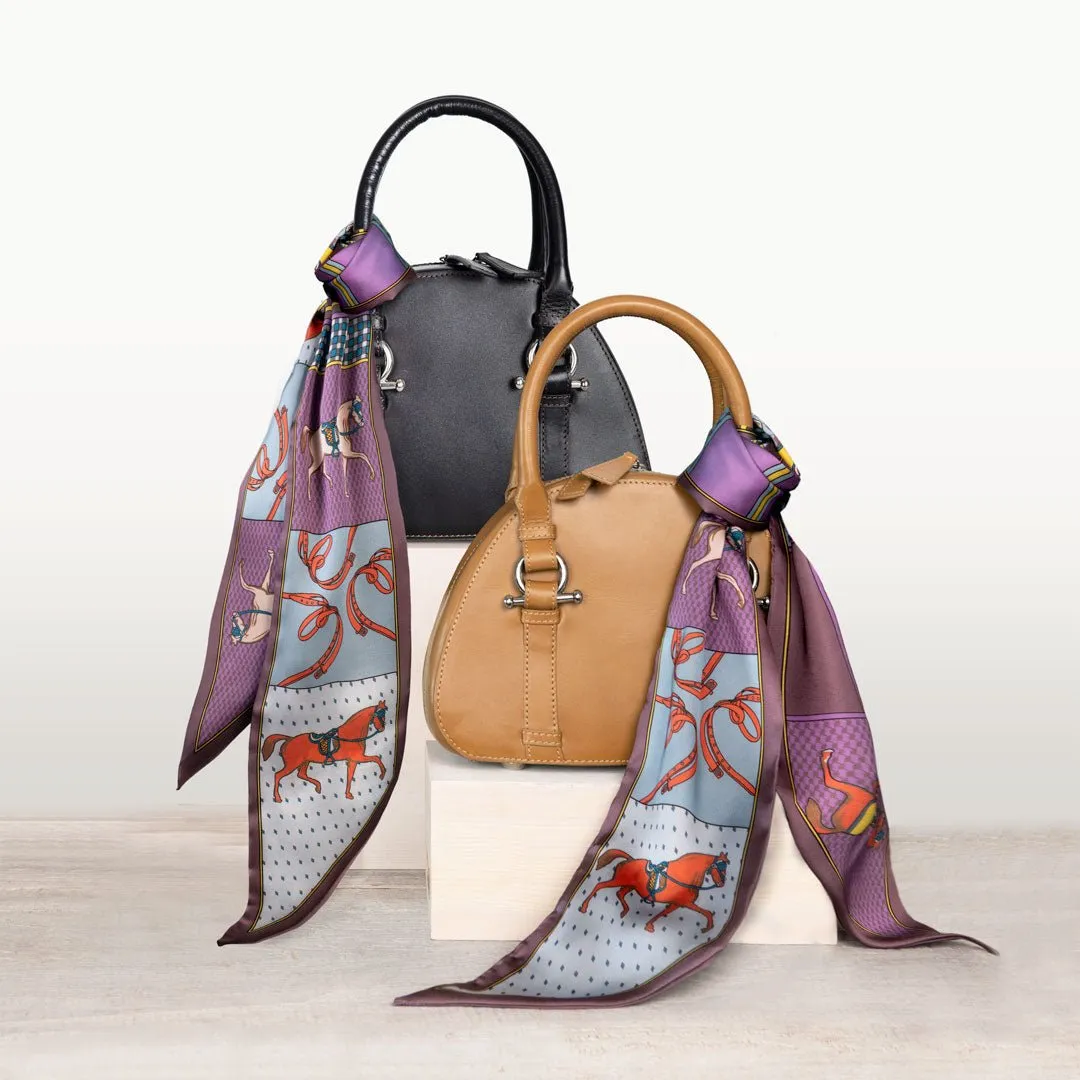 Kella - Equestrian Horse Bit Vanity Bag in Italian Black Leather