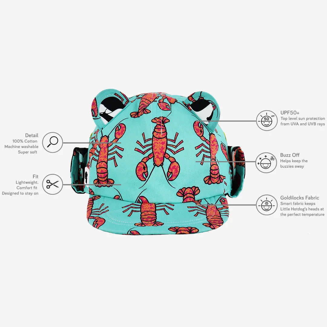 Kids Cub hat with neck flap: Lobster
