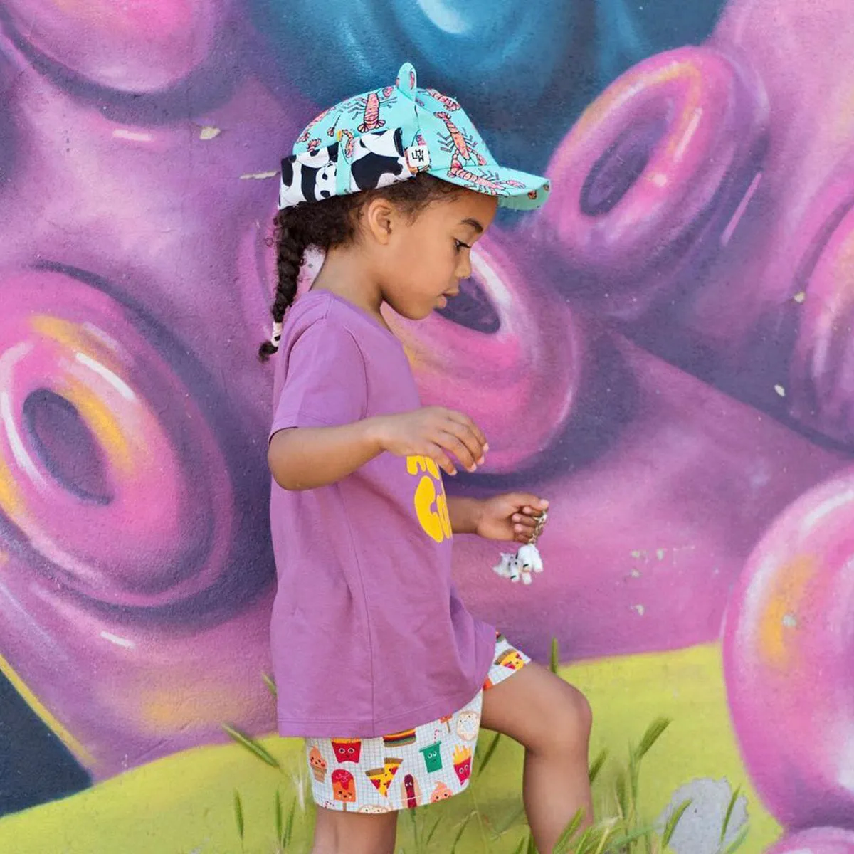 Kids Cub hat with neck flap: Lobster