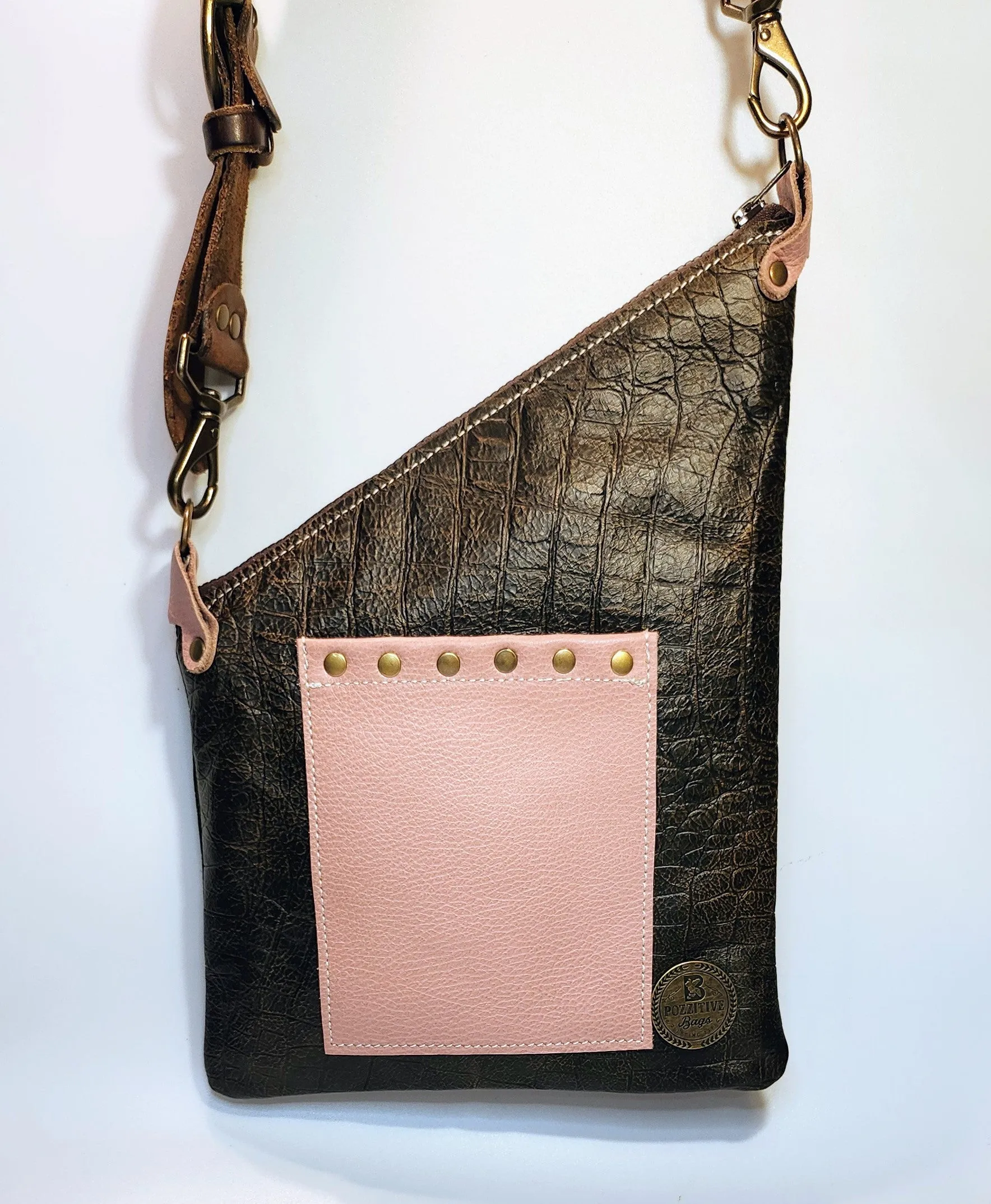 Kirsten Pink & Brown Crossbody Bag