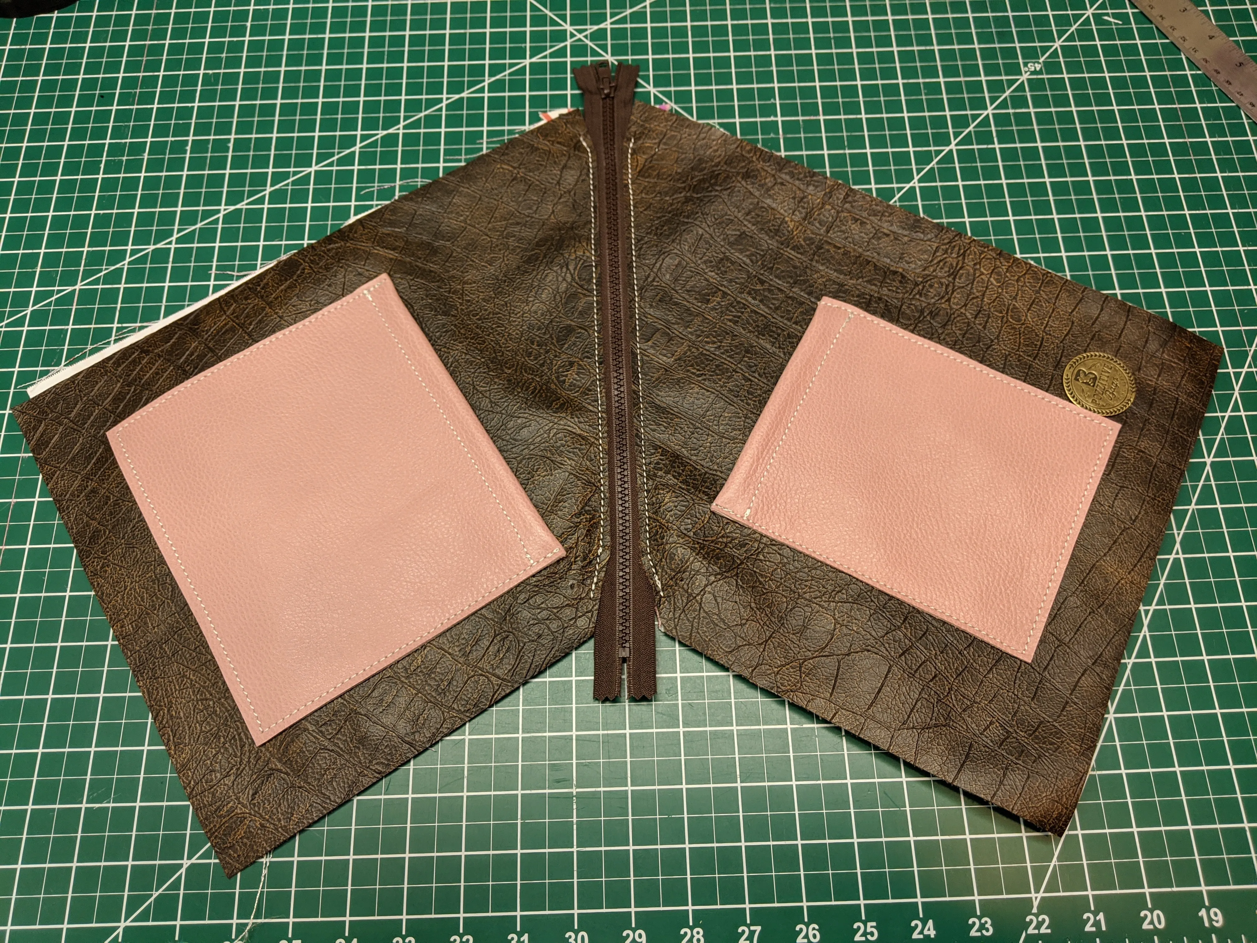 Kirsten Pink & Brown Crossbody Bag